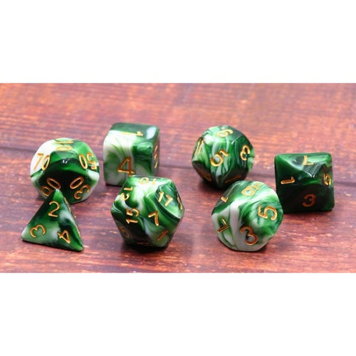 Emerald White Jade Polyhedral Dice Set ( 7Pcs )