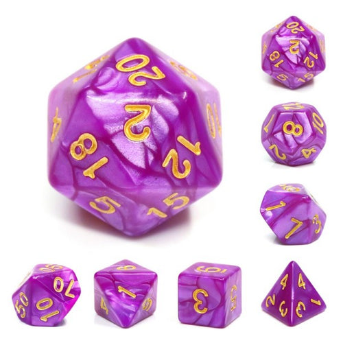 Dark Purple Pearl Polyhedral Dice Set ( 7Pcs )