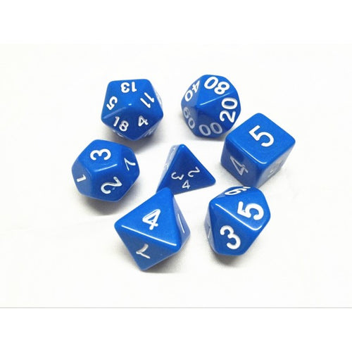 Blue Opaque Polyhedral Dice Set (7Pcs)