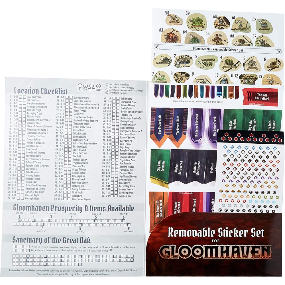 Gloomhaven Removable Sticker Set