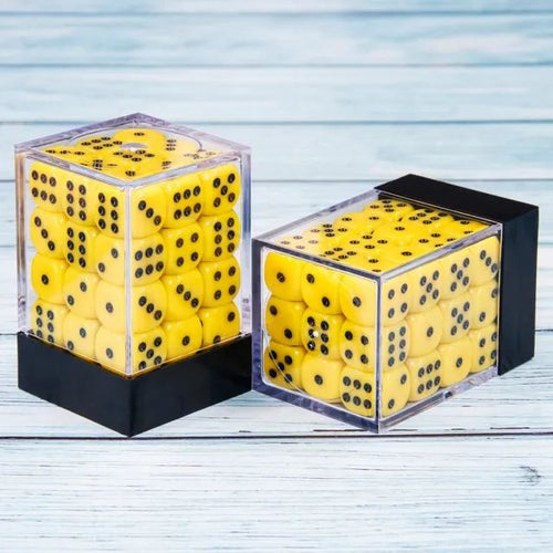 12mm D6 Opaque Yellow pips dice