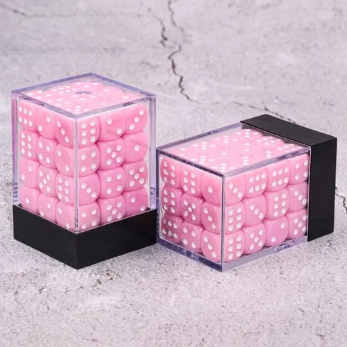 12mm D6 Opaque Pink pips dice