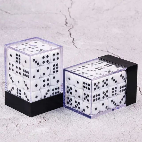 12mm D6 Opaque White pips dice