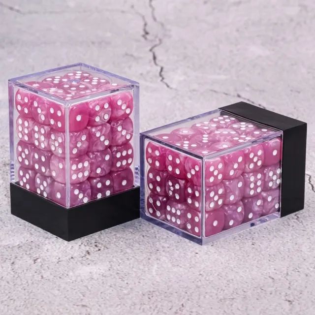 12mm D6 Pink Pearl pips Dice