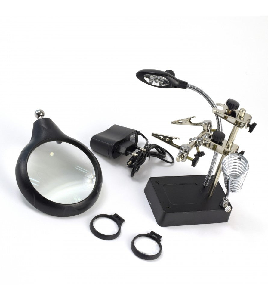 Artesania Latina Third Hand Clamps w/Magnifying Glass with LED<br>(Shipped in 10-14 days)
