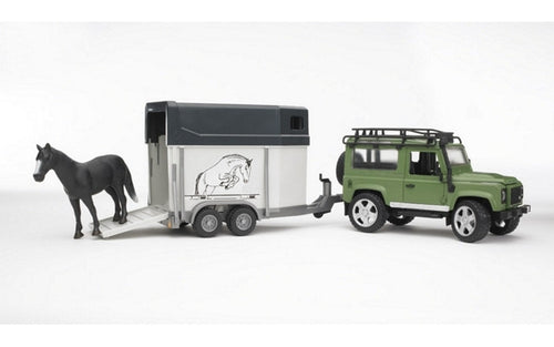 Bruder Toys Land Rover Def. Station Wagon w/Trailer & Horse<br>(Shipped in 10-14 days)