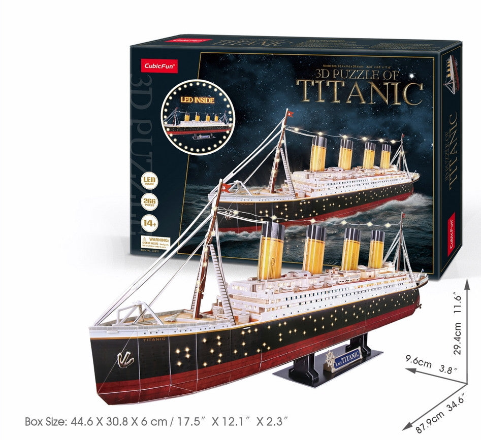 CubicFun Titanic 266pcs w/LED Unit<br>(Shipped in 10-14 days)