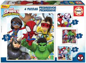 Educa Multi 4 Puzzles - Spidey & Friends (12,16,20,25)<br>(Shipped in 10-14 days)