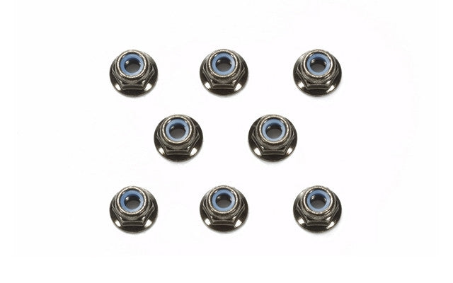Tamiya 4mm Flange Lock Nut Black (8)<br>(Shipped in 10-14 days)