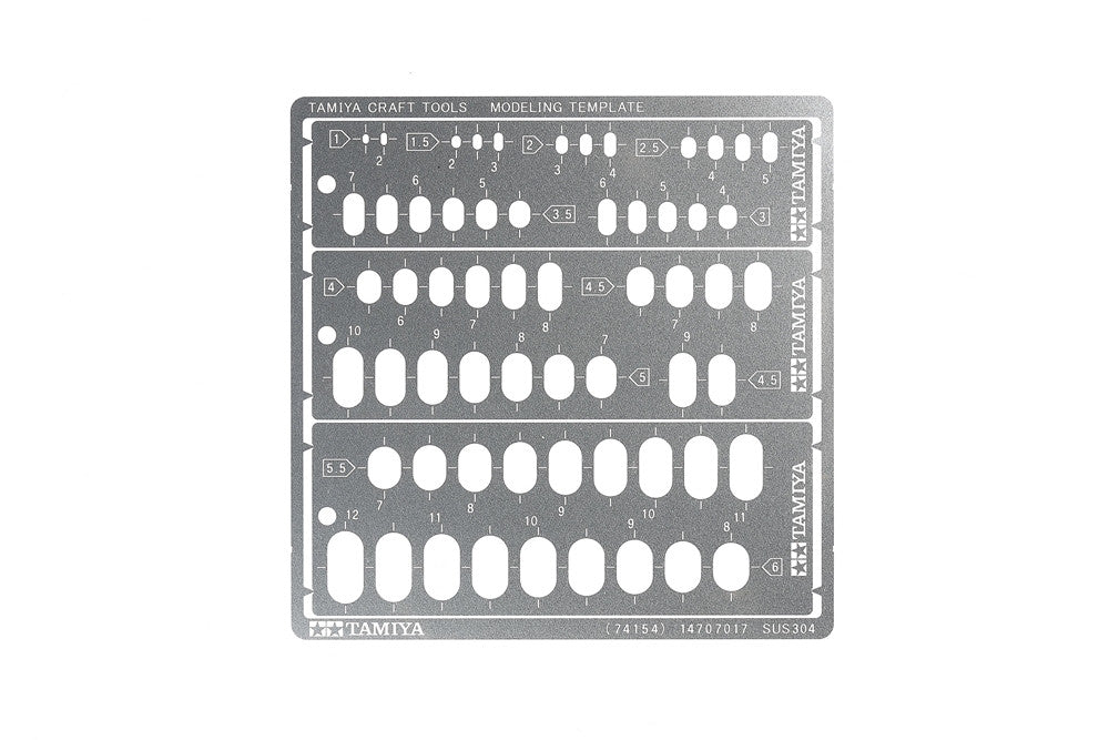 Tamiya Modeling Template (Rounded Rectangles, 1-6mm)<br>(Shipped in 10-14 days)