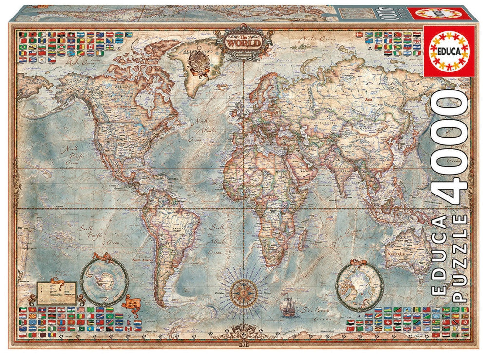 Educa Historic World Map (1x4000pc)<br>(Shipped in 10-14 days)
