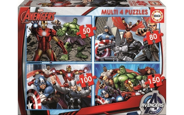 Educa Multi 4 Puzzles - Avengers(50,80,100&150pc)<br>(Shipped in 10-14 days)