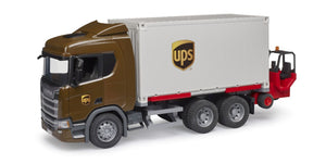 Bruder Toys Scania Super 560R UPS Logistic truck w/forklift<br>(Shipped in 10-14 days)