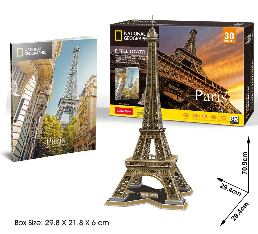 CubicFun Nat Geo - Eiffel Tower 80pcs DISC<br>(Shipped in 10-14 days)