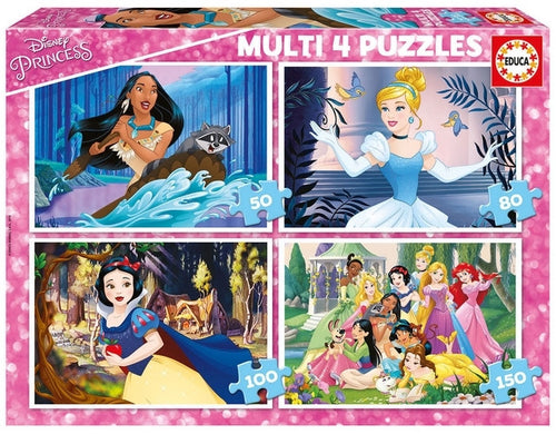 Educa Multi 4 Disney Princess (50,80,100,150pc)<br>(Shipped in 10-14 days)