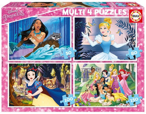Educa Multi 4 Disney Princess (50,80,100,150pc)<br>(Shipped in 10-14 days)