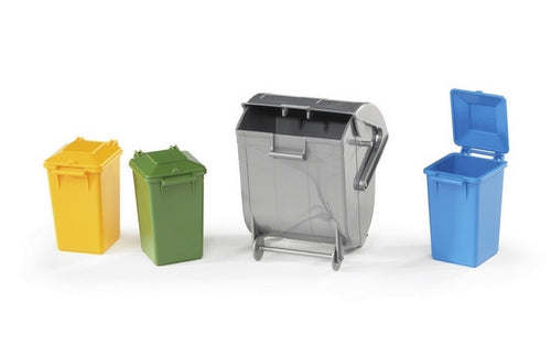 Bruder Toys Accessories: Garbage Can Set (3 Small / 1 Large)<br>(Shipped in 10-14 days)