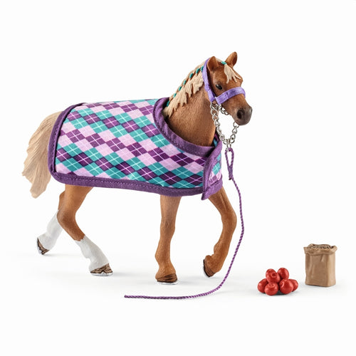 Schleich Horse Club - English Thoroughbred w/blanketDISC<br>(Shipped in 10-14 days)