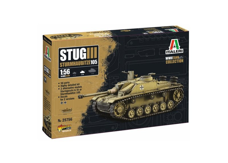 Italeri 1/56 Stug III - Sturmhaubitze 105<br>(Shipped in 10-14 days)