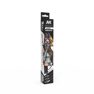 AK White Synthetic Hair Brush Set