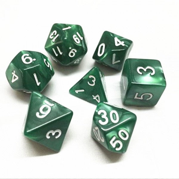 Green Pearl Polyhedral Dice Set ( 7 Pcs )