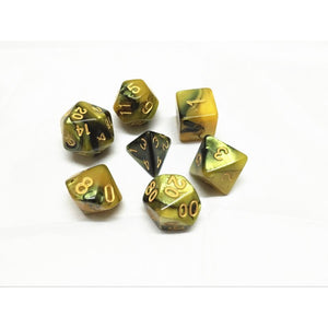 Black + Yellow Blend Polyhedral Dice Set ( 7Pcs )