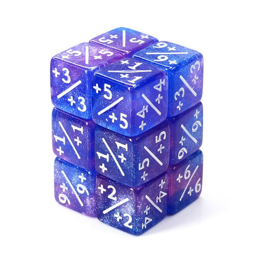 Counter dice Blue Purple Glitter