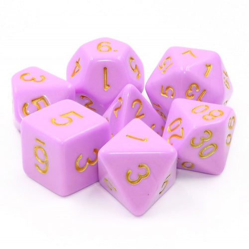 Cerise Gold Polyhedral Dice Set ( 7Pcs )