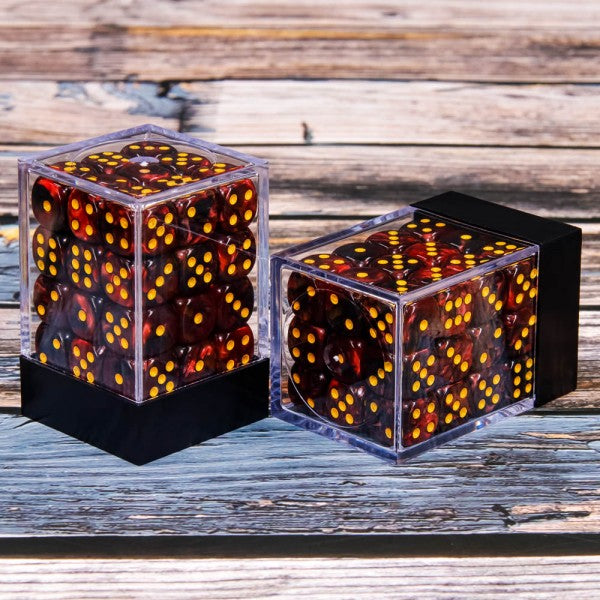 Dark Red + Black 12mm D6 Dice ( 36Pcs )