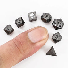 Load image into Gallery viewer, Unseelie Mini Metal RPG Dice Set - Gunmetal