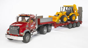 Bruder Toys MACK Granite Truck w/Low Loader & JCB DISC<br>(Shipped in 10-14 days)