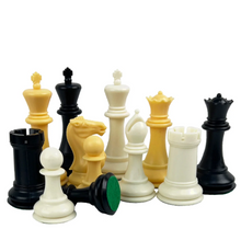 Load image into Gallery viewer, CHESS SET - LUXURY TOURNAMENT | Hard Plastic | Ivory or Natural | 3.75" | 95mm | 1200 grams + Canvas Carry Bag