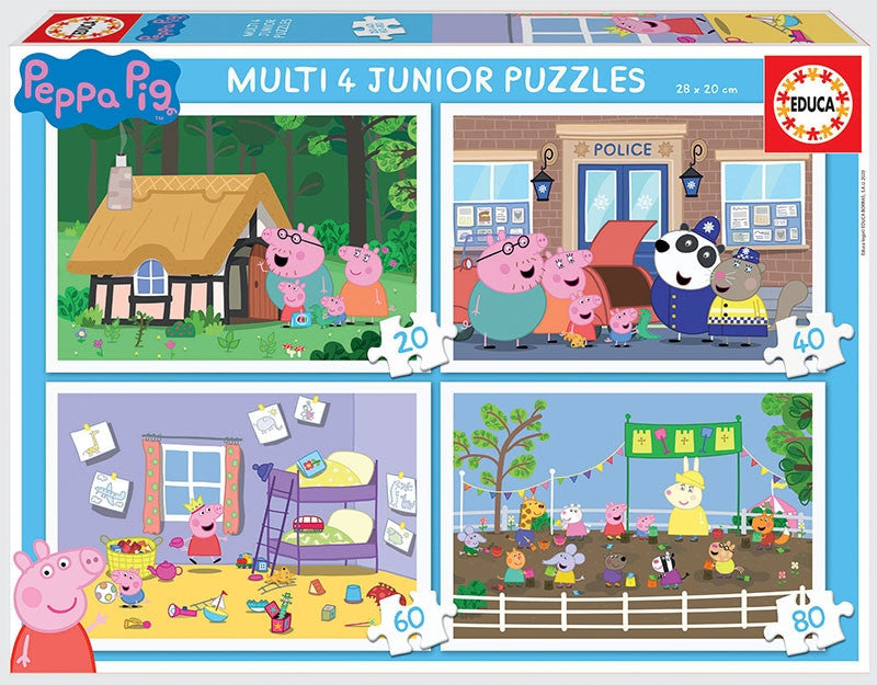 Educa Multi 4 Puzzles - Peppa Pig (20, 40, 60 & 80pc)<br>(Shipped in 10-14 days)