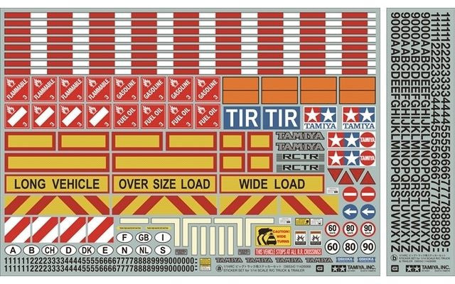 Tamiya 1/14 Tractor/Trailer Sticker<br>(Shipped in 10-14 days)