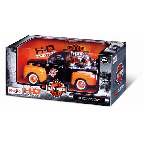 Maisto 1/24 Pick-up w/Harley Davidson Motorcycle (Asst)<br>(Shipped in 10-14 days)
