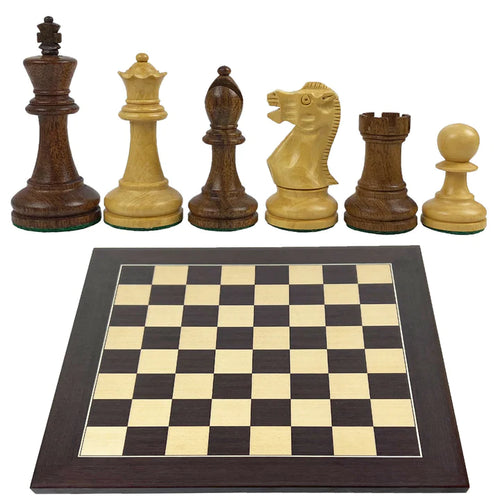 AMERICAN STAUNTON - Staunton Chess Set 91mm - Wenge and Maple Board + Box
