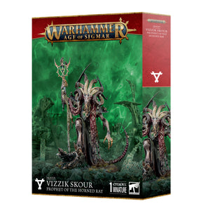 SKAVEN: VIZZIK SKOUR PROPHET HORNED RAT<br>(Shipped in 14-28 days)