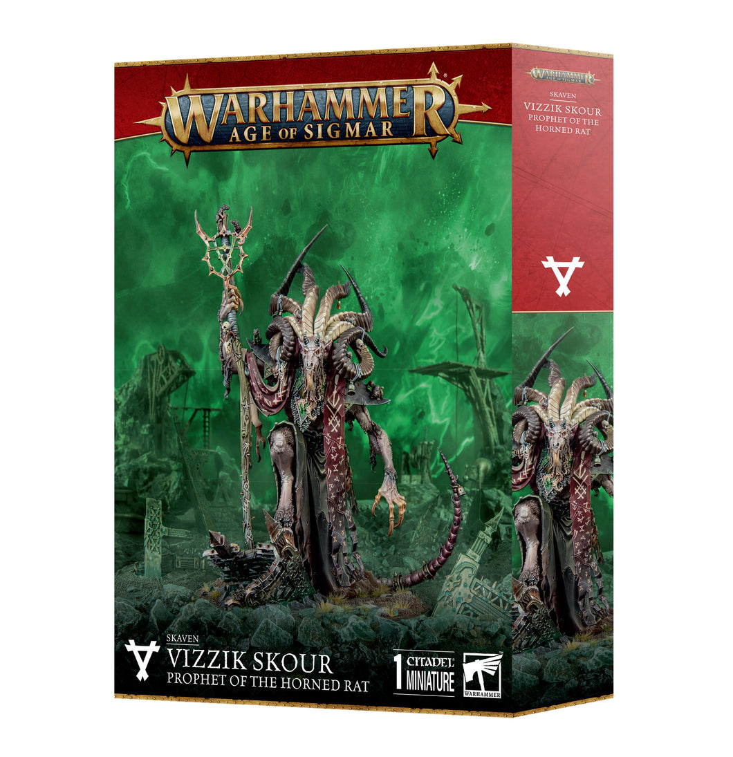 SKAVEN: VIZZIK SKOUR PROPHET HORNED RAT<br>(Shipped in 14-28 days)