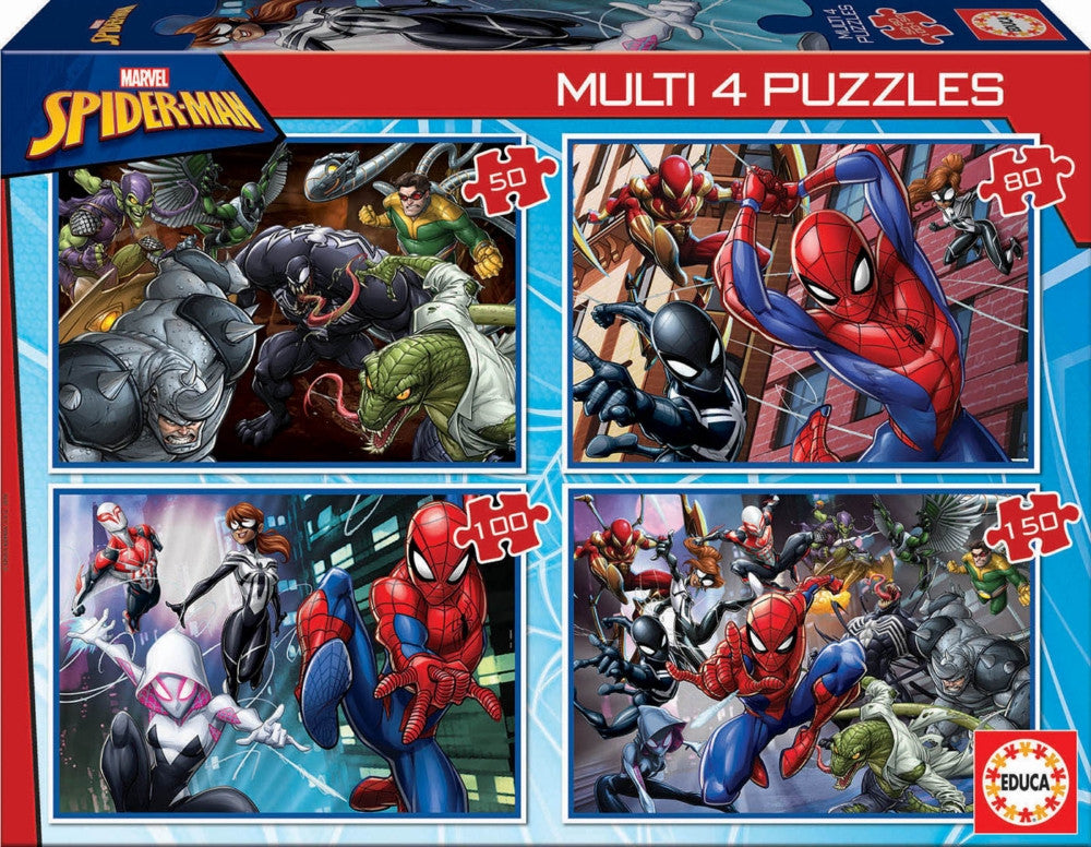 Educa Multi 4 Puzzles - Spider-Man (50,80,100,150pc)<br>(Shipped in 10-14 days)