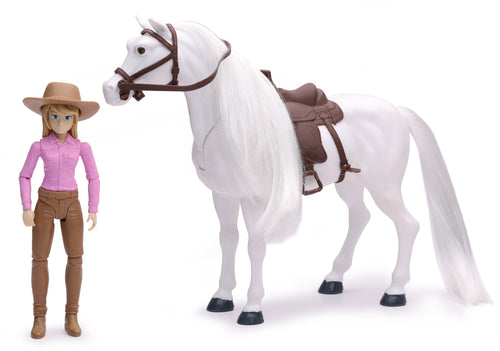 NewRay 1/9 Valley Ranch Horse with Sound & Figure DISC<br>(Shipped in 10-14 days)