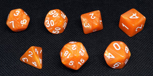 Orange Pearl Polyhedral Dice Set (7pcs)