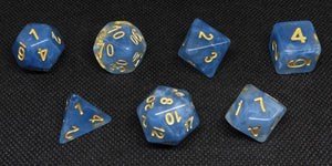 Jade Blue Polyhedral Dice Set (7Pcs)