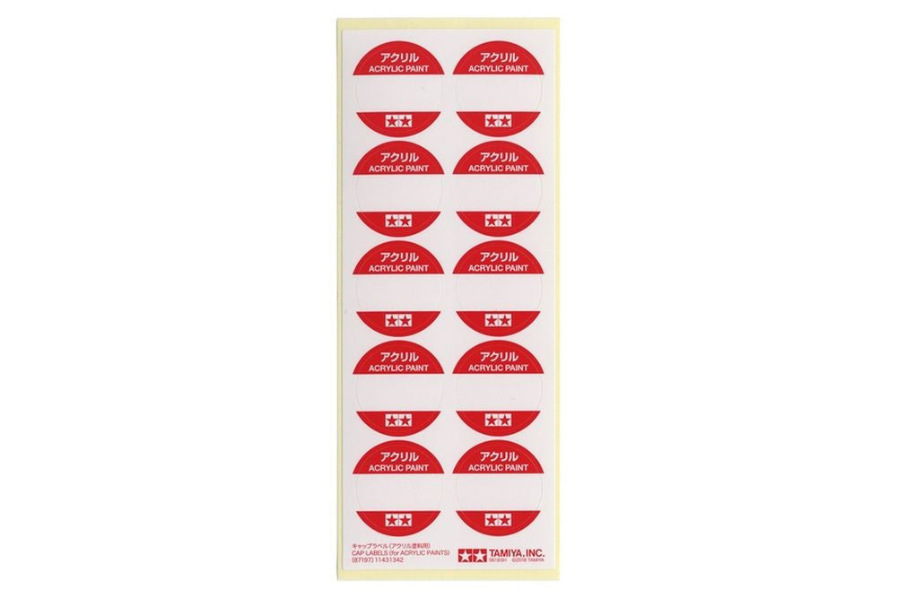 Tamiya Cap Labels (Acrylic Paints)<br>(Shipped in 10-14 days)