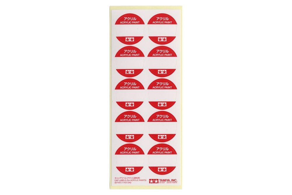Tamiya Cap Labels (Acrylic Paints)<br>(Shipped in 10-14 days)