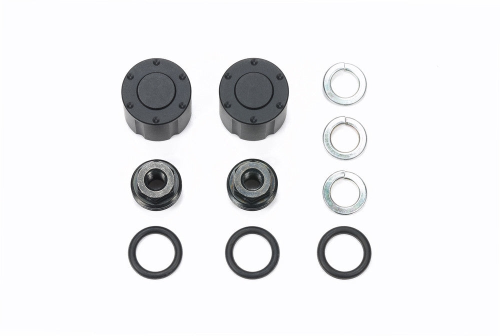 Tamiya Black Hub Nuts for Dual Wheel (2)<br>(Shipped in 10-14 days)