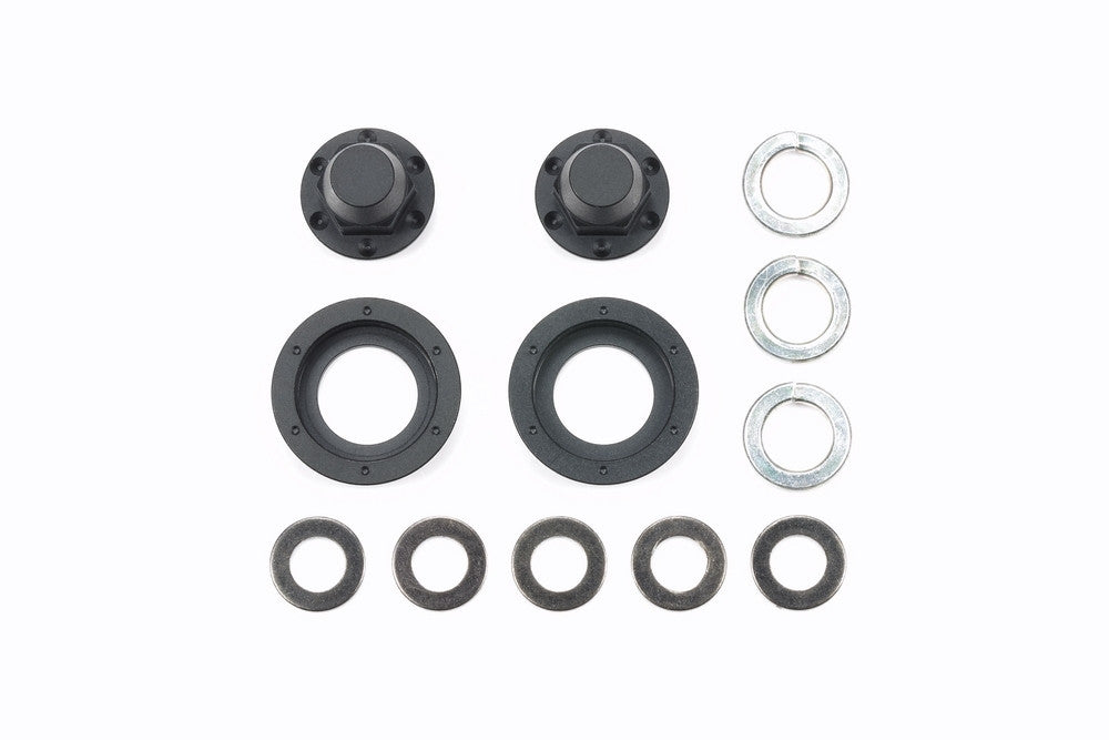 Tamiya Black Hub Nuts for Single Wheel (2)<br>(Shipped in 10-14 days)