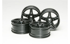 Tamiya Black Twin 5-Spoke Wheels for FXX 26mm/+4 (4)<br>(Shipped in 10-14 days)