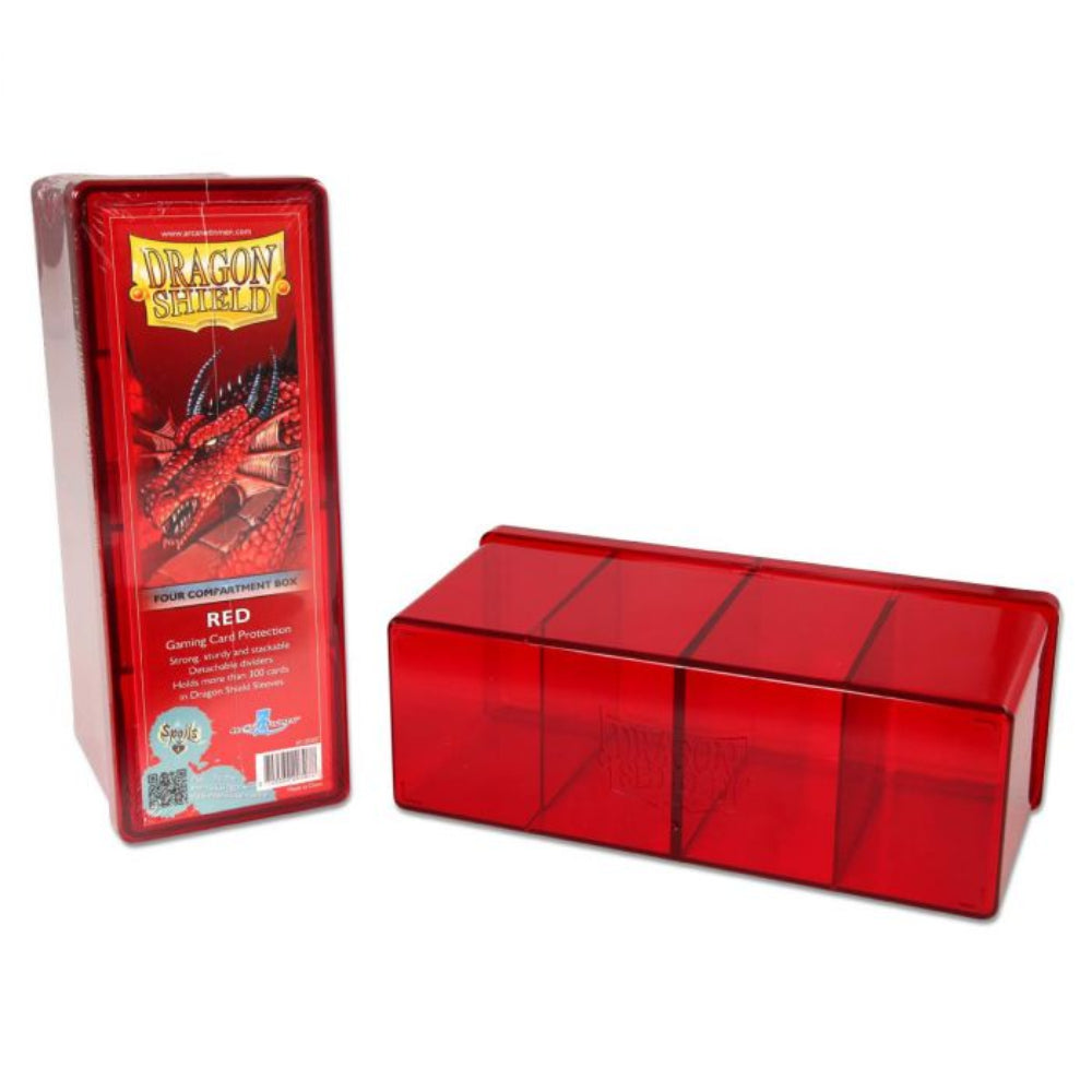 Red Four Compartment Box Dragon Shield