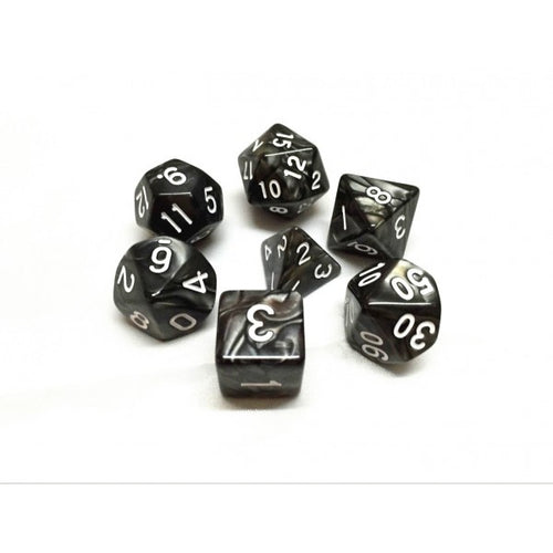 Black Pearl Polyhedral Dice Set (7pcs)