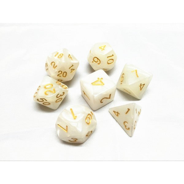 White Pearl Polyhedral Dice Set (7pcs)